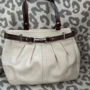 Coach cream and brown leather purse